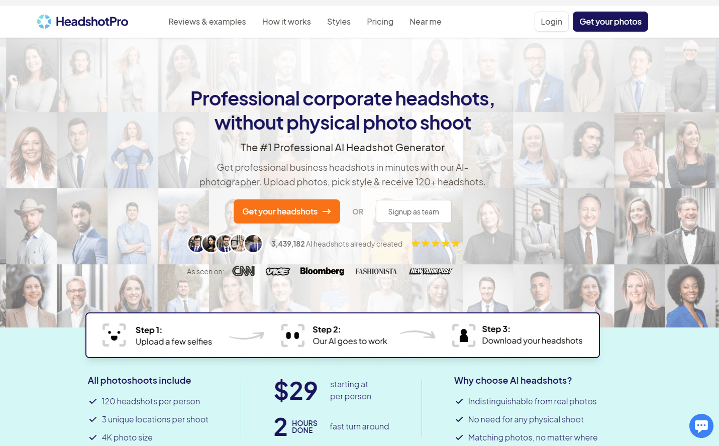 HeadshotPro corporate AI headshots