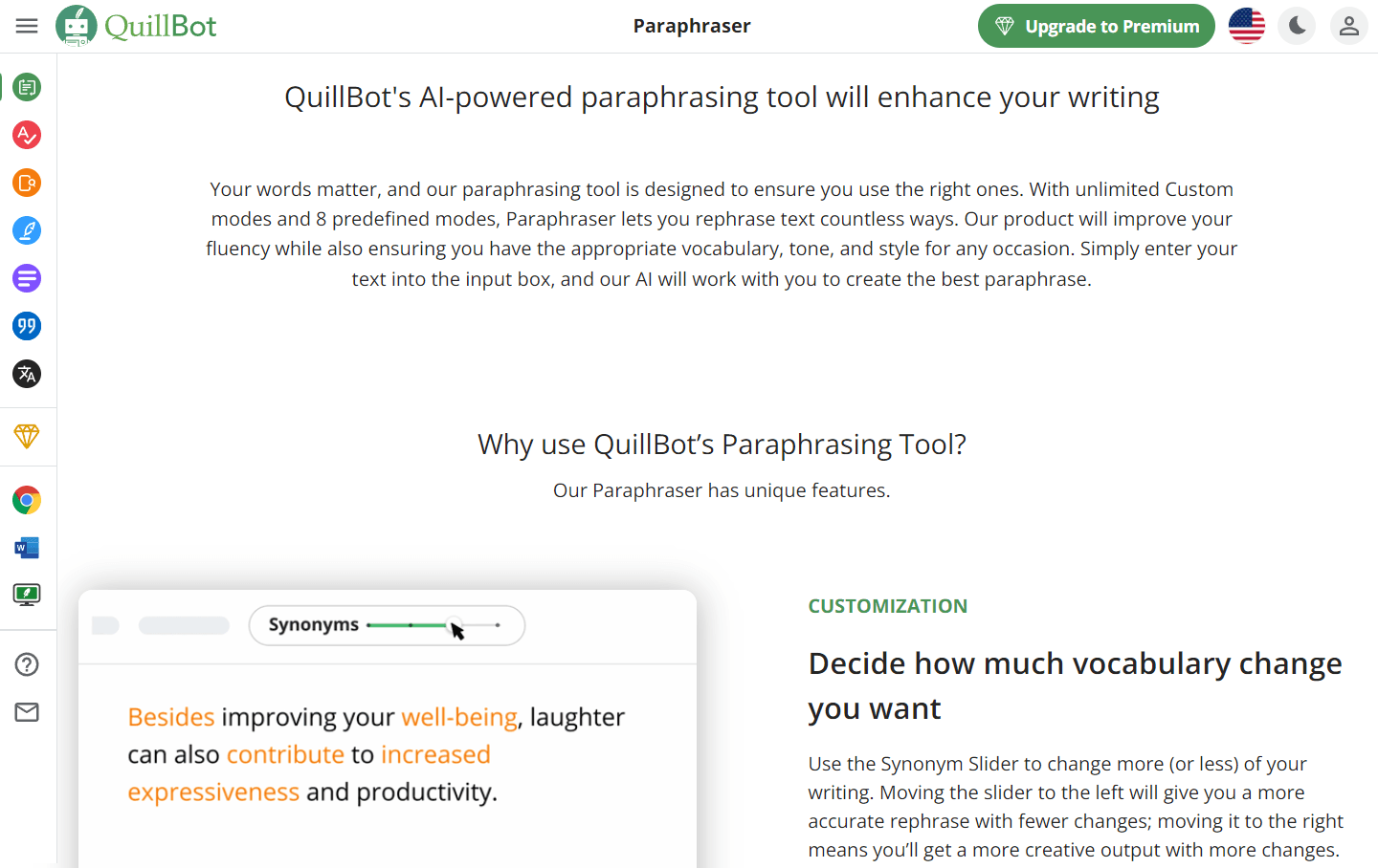 QuillBot AI writing assistant
