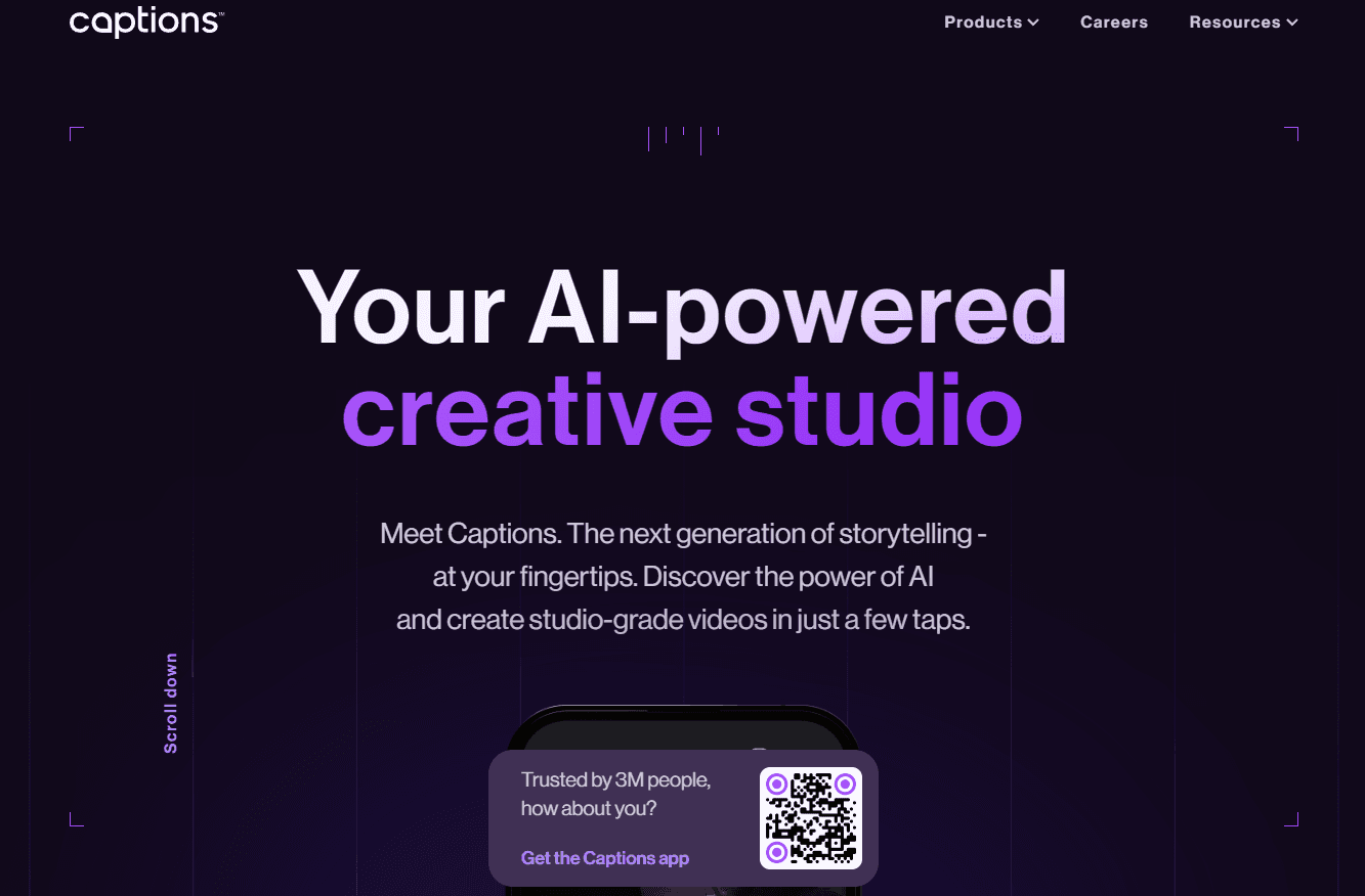 Captions AI video editing