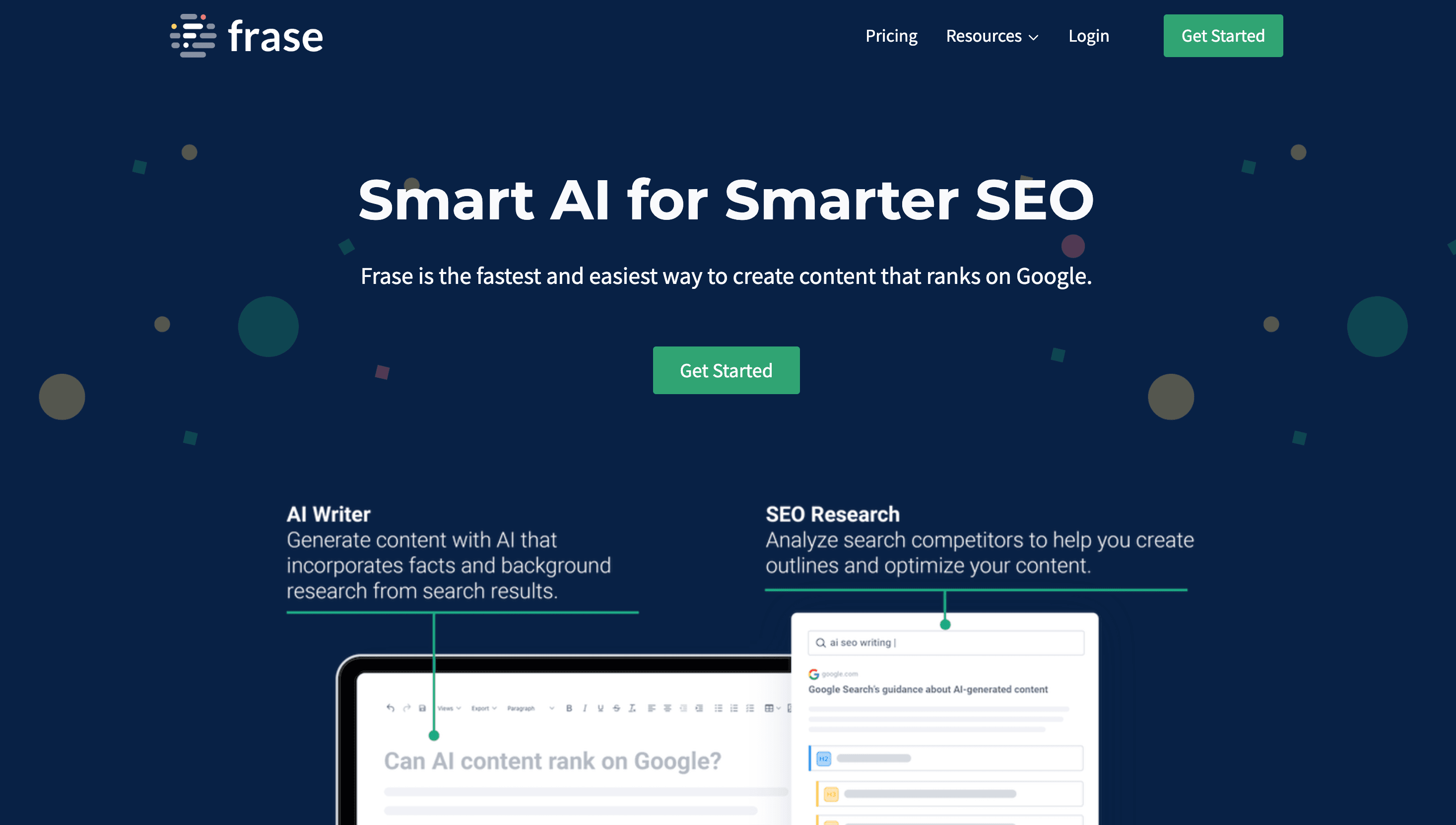 Frase AI SEO content briefs