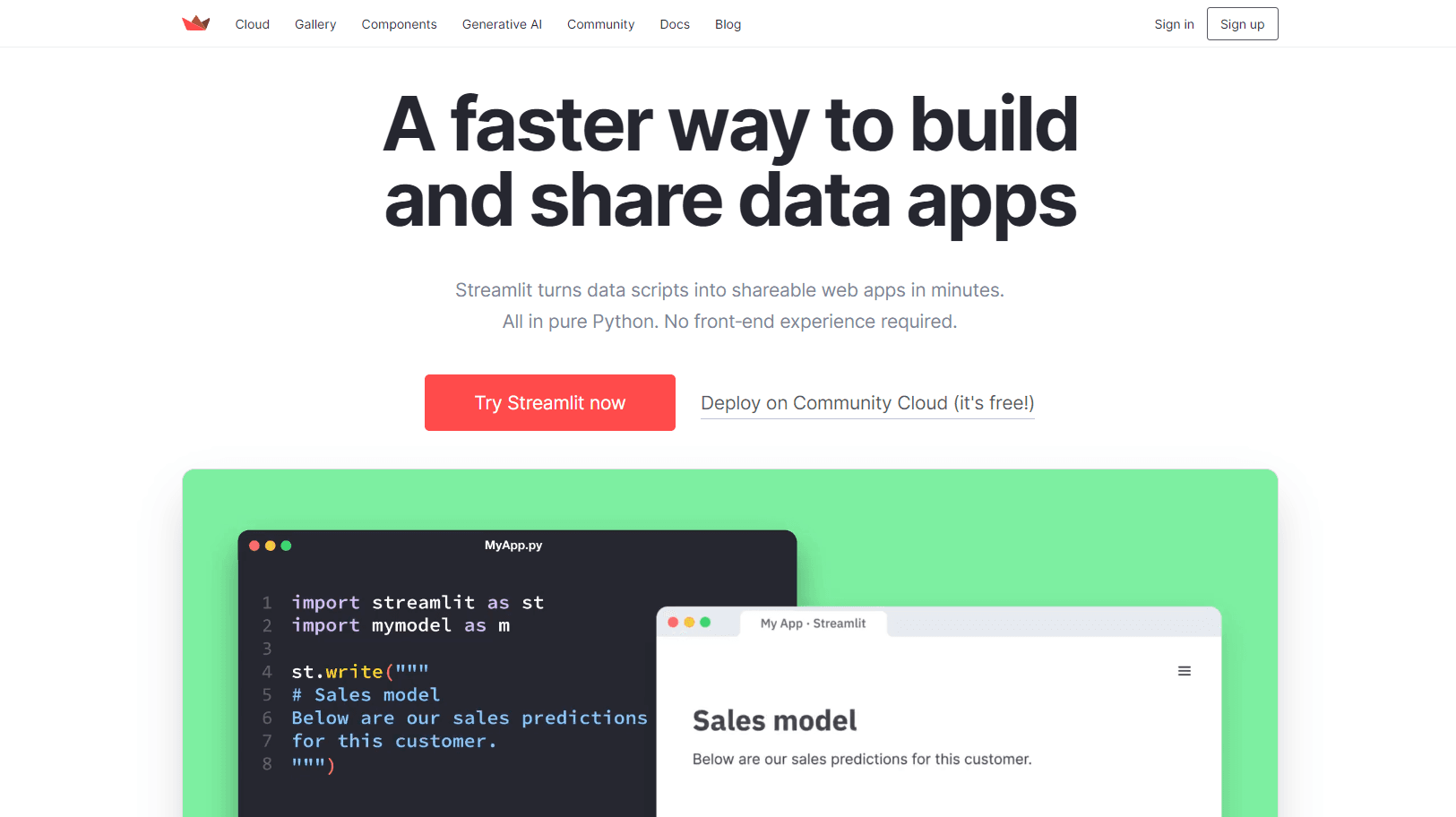 Streamlit data apps