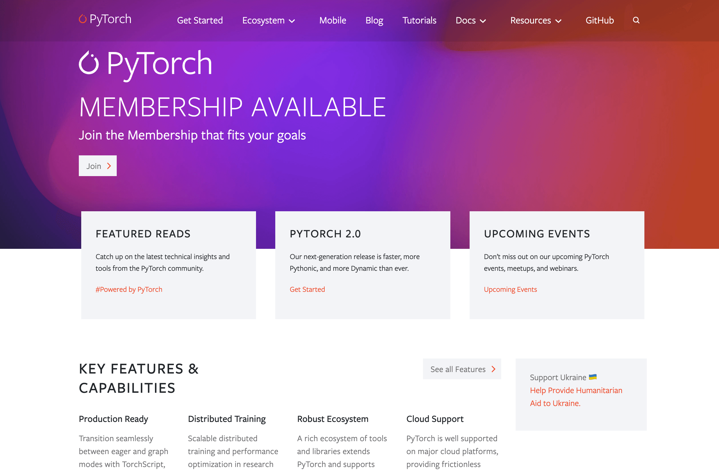 PyTorch ML framework