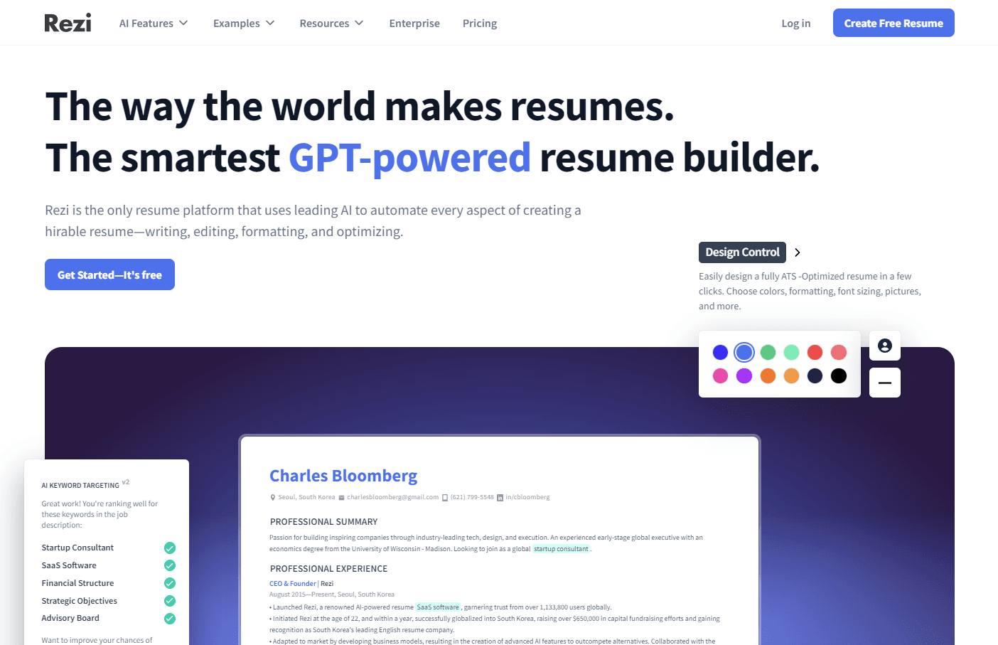 Rezi AI resume builder