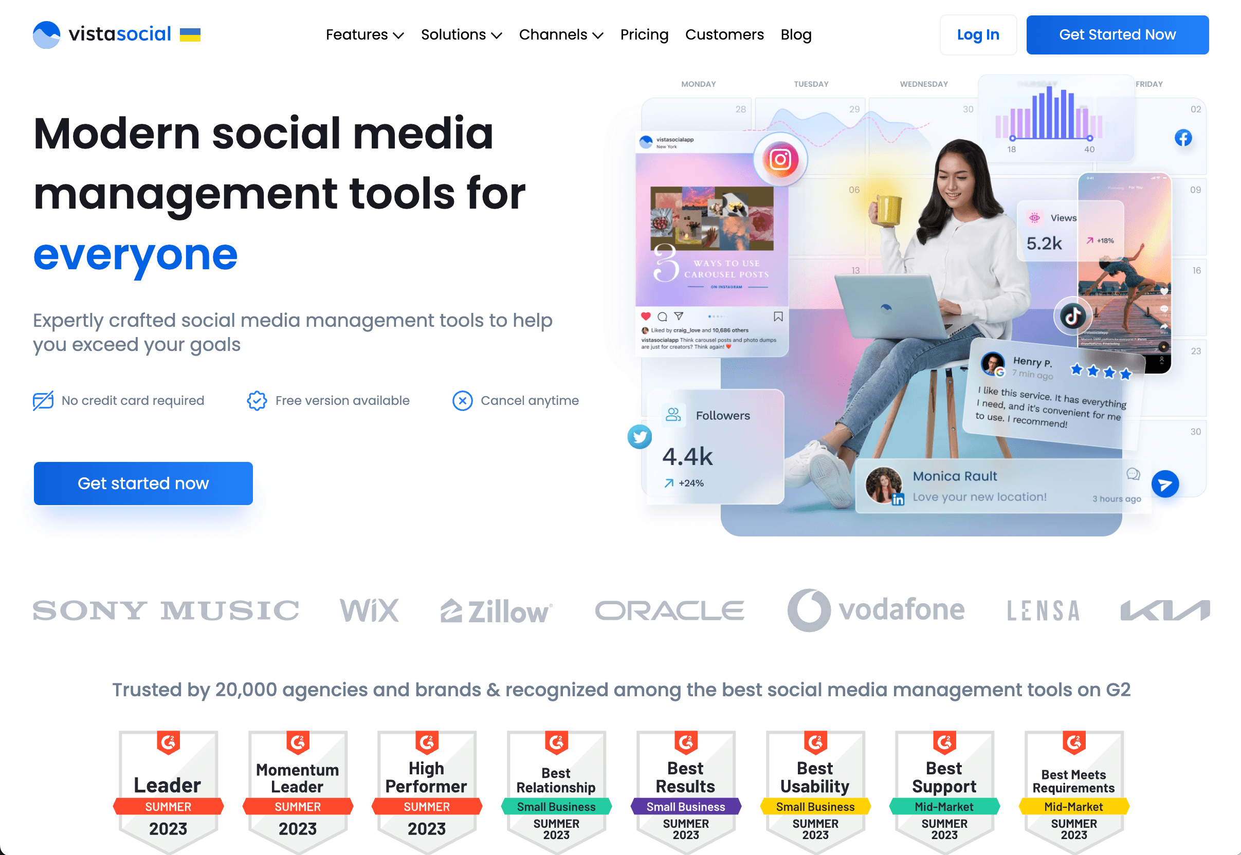 Vista Social dashboard