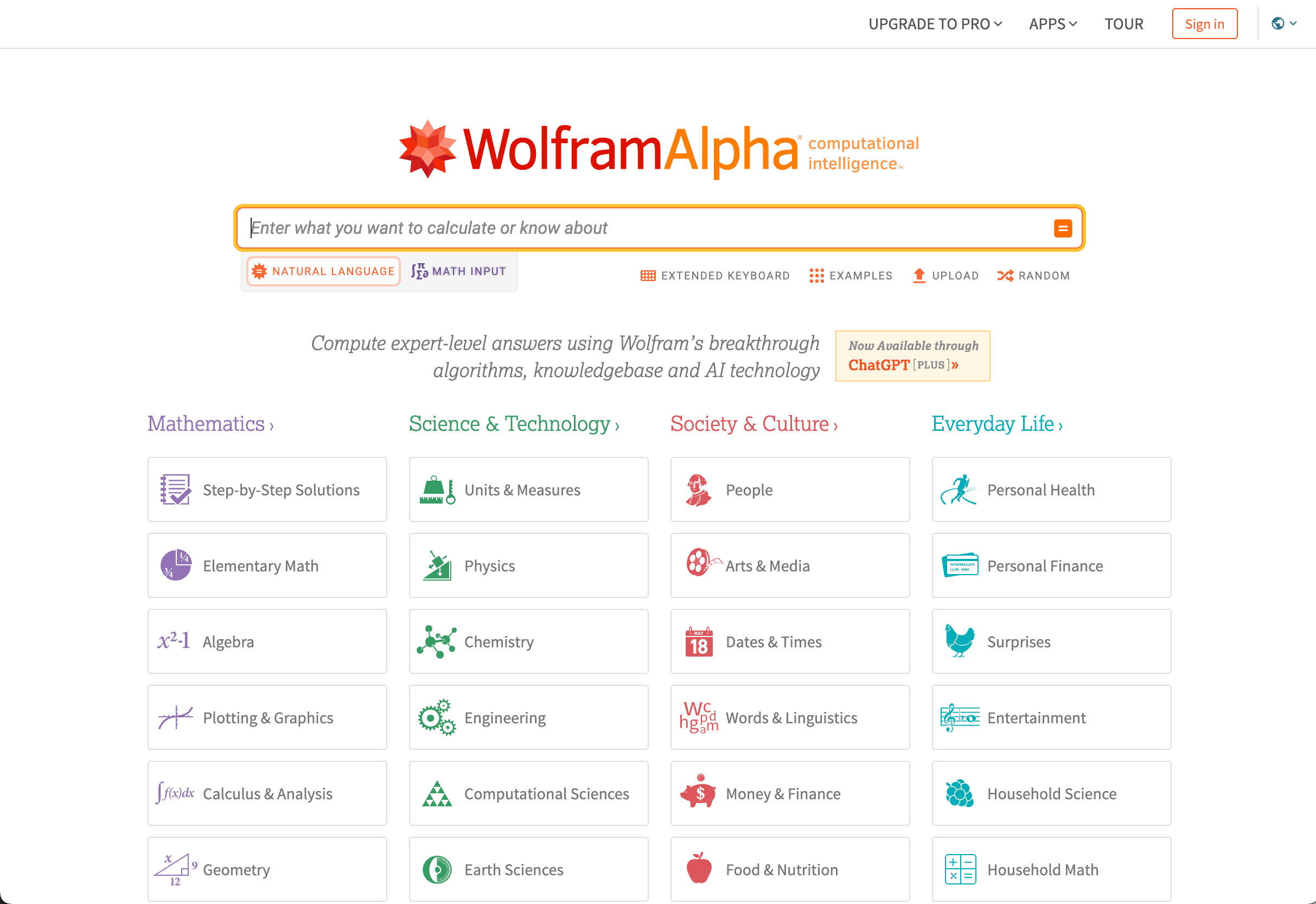 Wolfram Alpha computational knowledge engine
