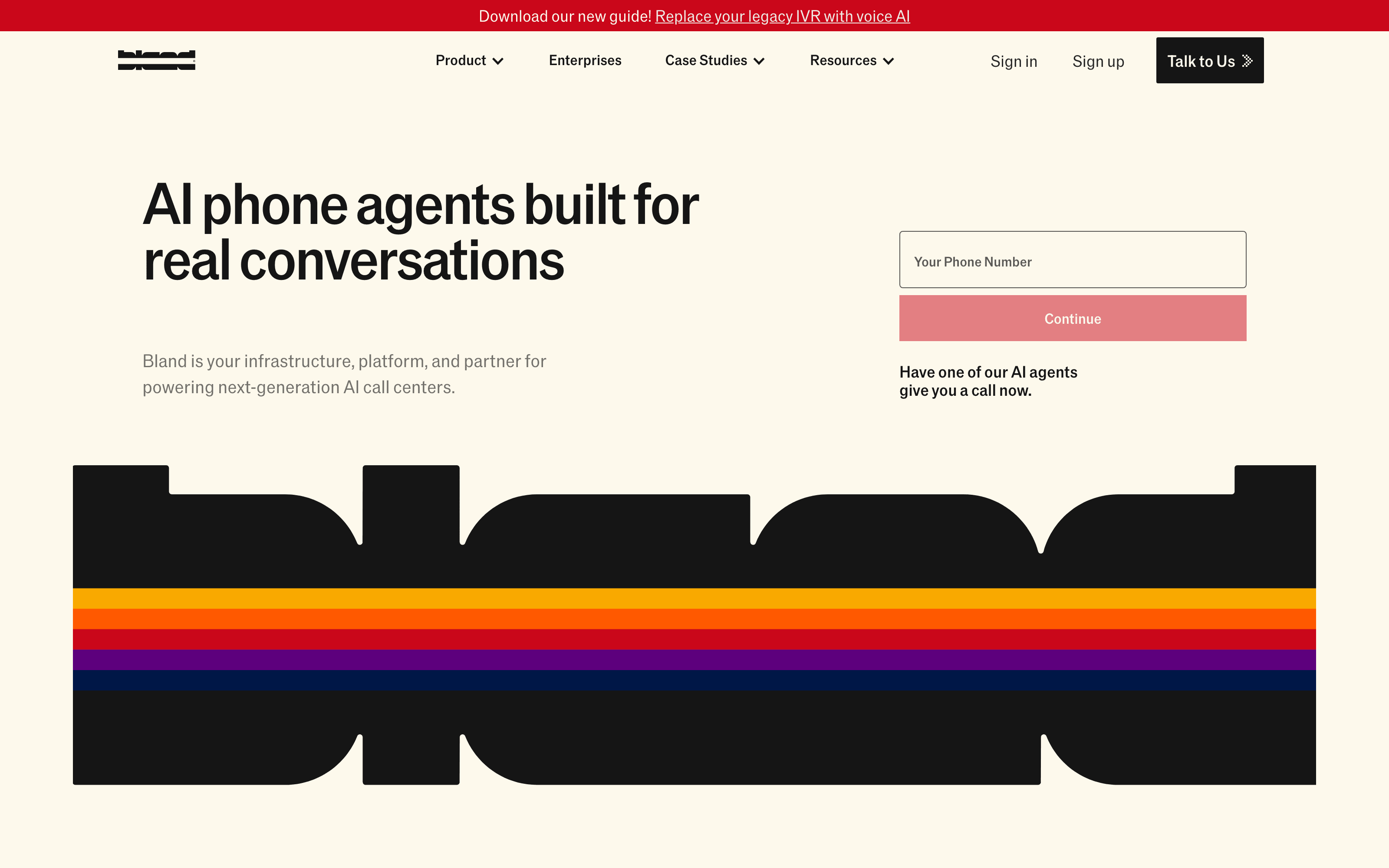 Bland AI voice agent platform