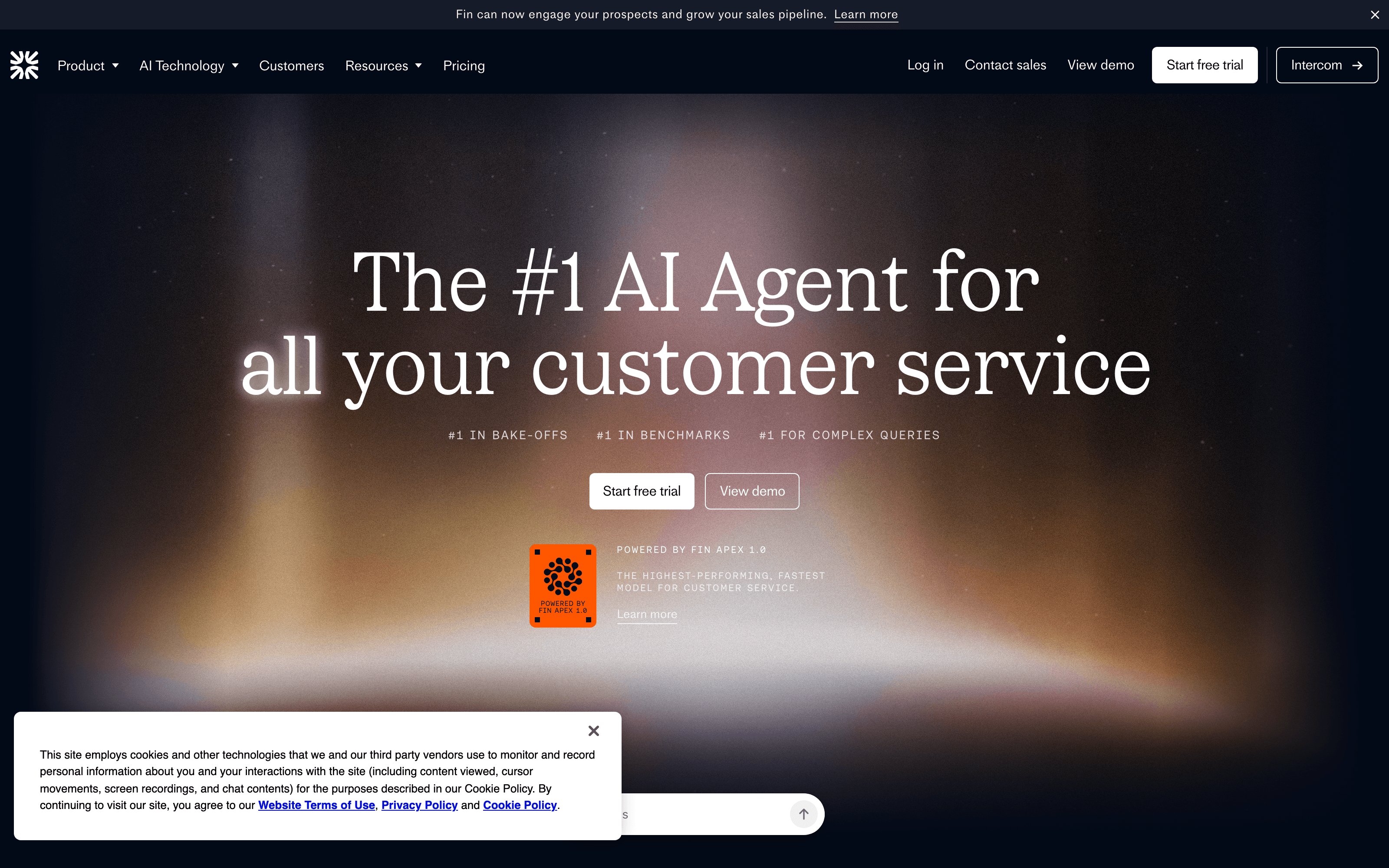 Intercom Fin AI agent for inbound conversion