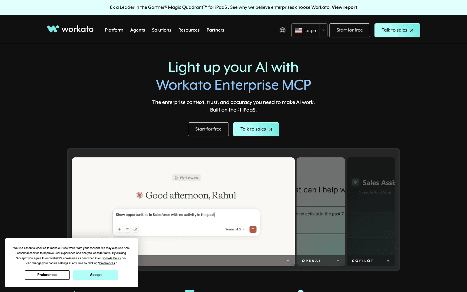 Workato enterprise automation and AI agents